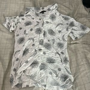Sun & Moon White/Black Button Up
